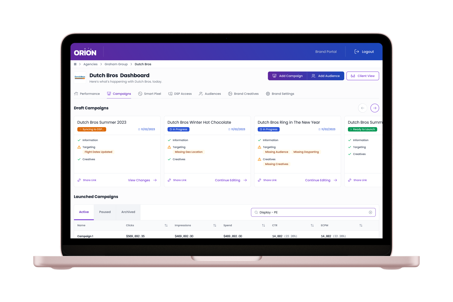 Brand portal campaign management